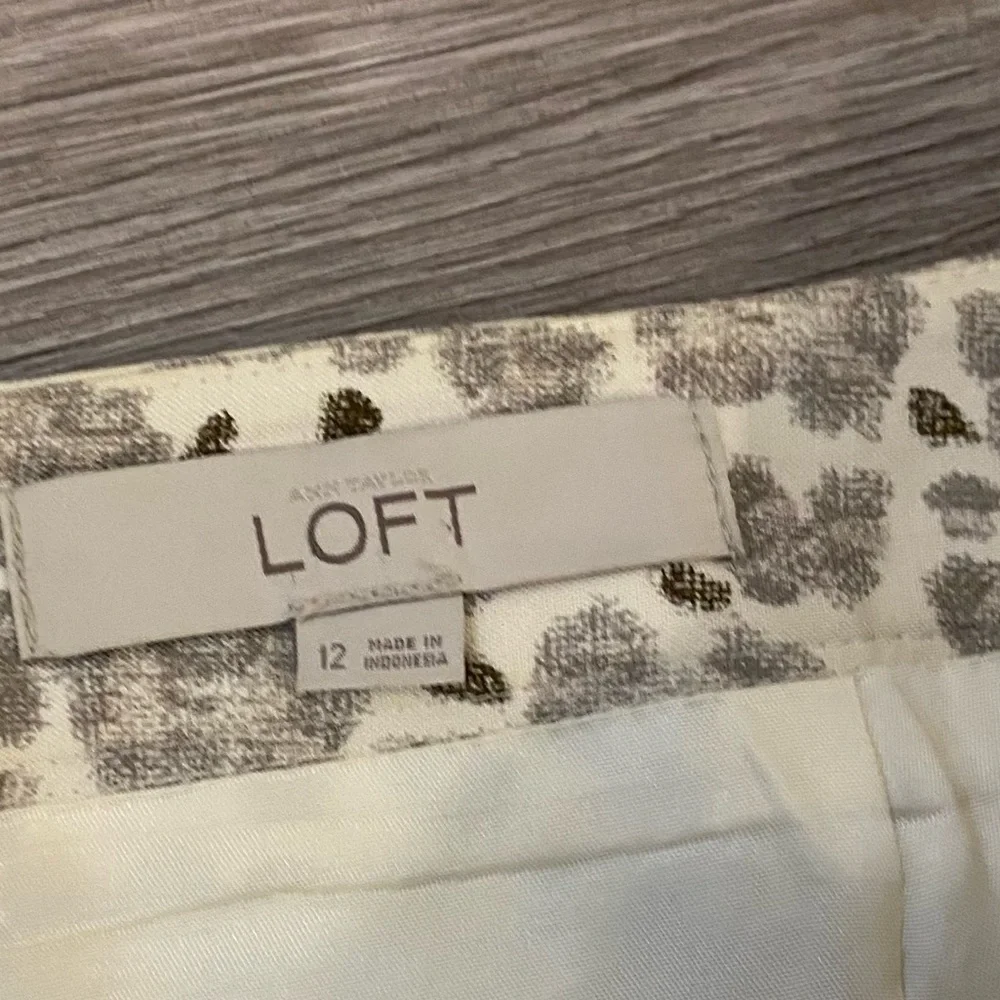 Ann Taylor Loft Skirt - cream and grey cheetah print- size 12
